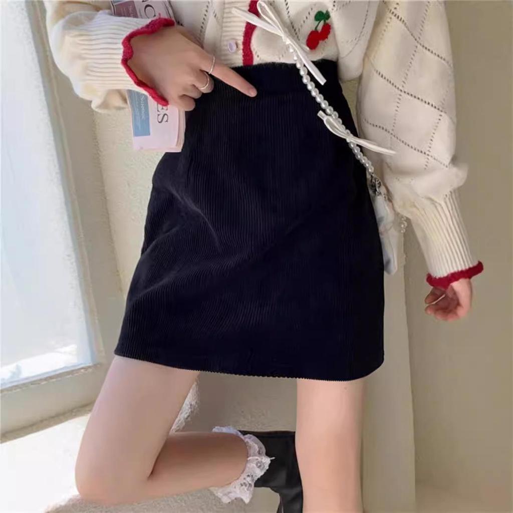 Women's Corduroy A-Line Skirt - Autumn/Winter 2023 Fashion, Versatile Anti-Exposure Design