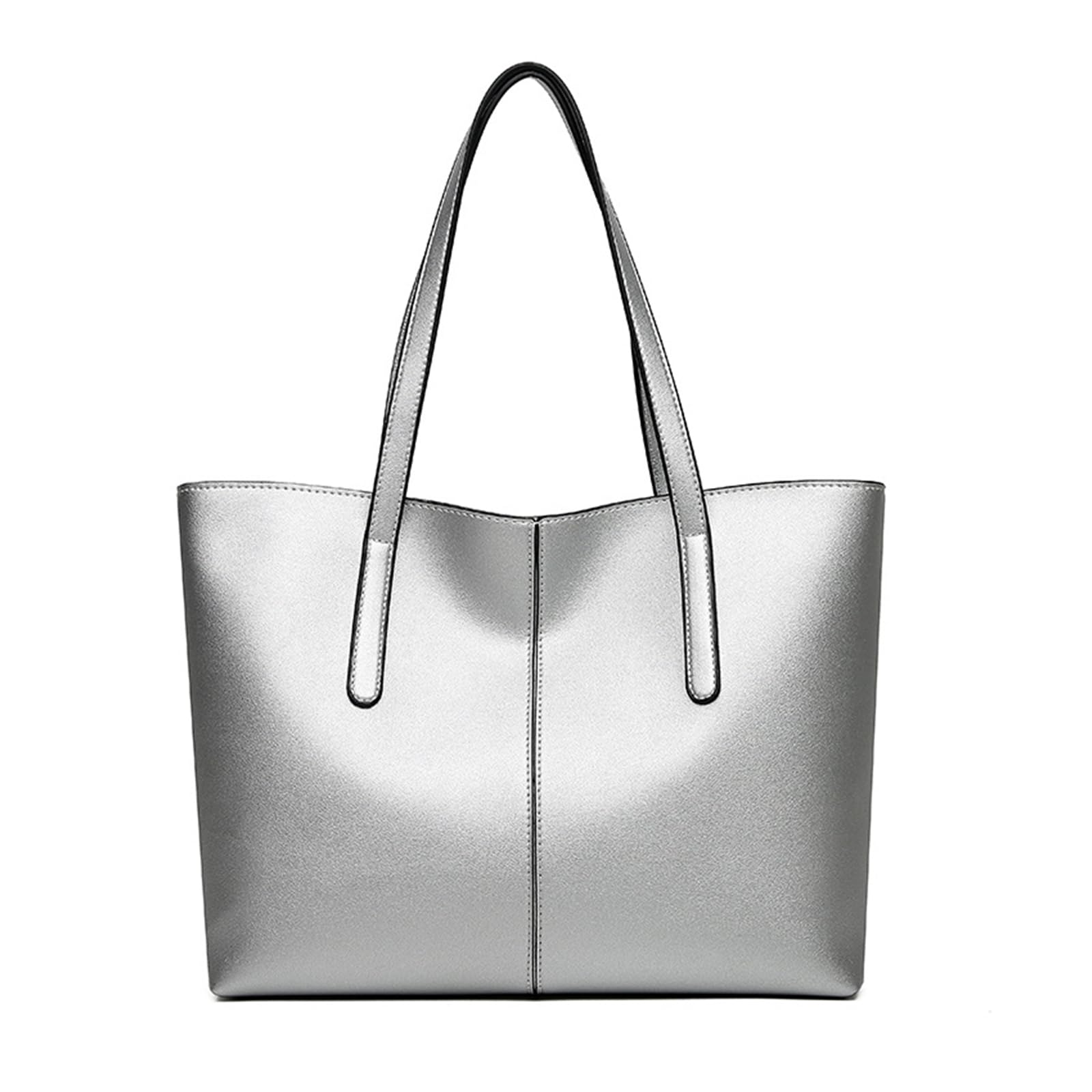 

[MzcoYmm] Women s Tote Bag, Handbag, Faux Leather Shoulder Bag, Large Capacity, Business Bag, A4 Size, Lightweight, Interior Pocket, Zippered,