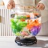 Clear Unbreakable Desktop & Living Room Fish Tank - Round Transparent Tank for Goldfish & Turtles