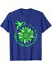Gallbladder Cancer Awareness Hummingbird Sunflower Graphic Tee Men Casual Breathable Cotton T-Shirt