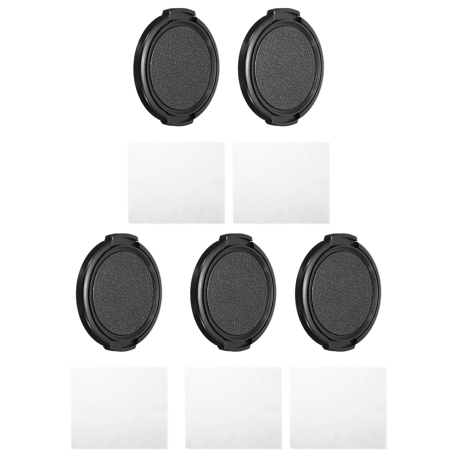 

PATIKIL 49mm Lens Set of Side Pinch Snap Camera Lens Covers with Cleaning Compatible with 49mm Universal DSLR Black Caps, 5, Cloth, Threads, Lenses,