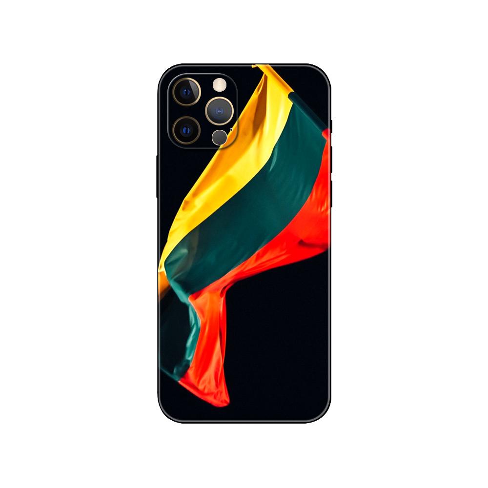 Latvia Lithuania Flag Phone Case for Iphone 5 5s 2020se 6 6s 7 8 Plus X 10 XR XS 11 12 13 Mini Pro MAX Black Tpu Back Cover
