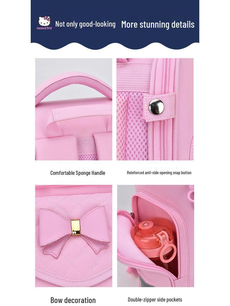 Hello Kitty Rucksack: Leicht, Großes Fassungsvermögen, Lastreduzierend, Rückenschonend für Mädchen der 1. bis 6. Klasse
