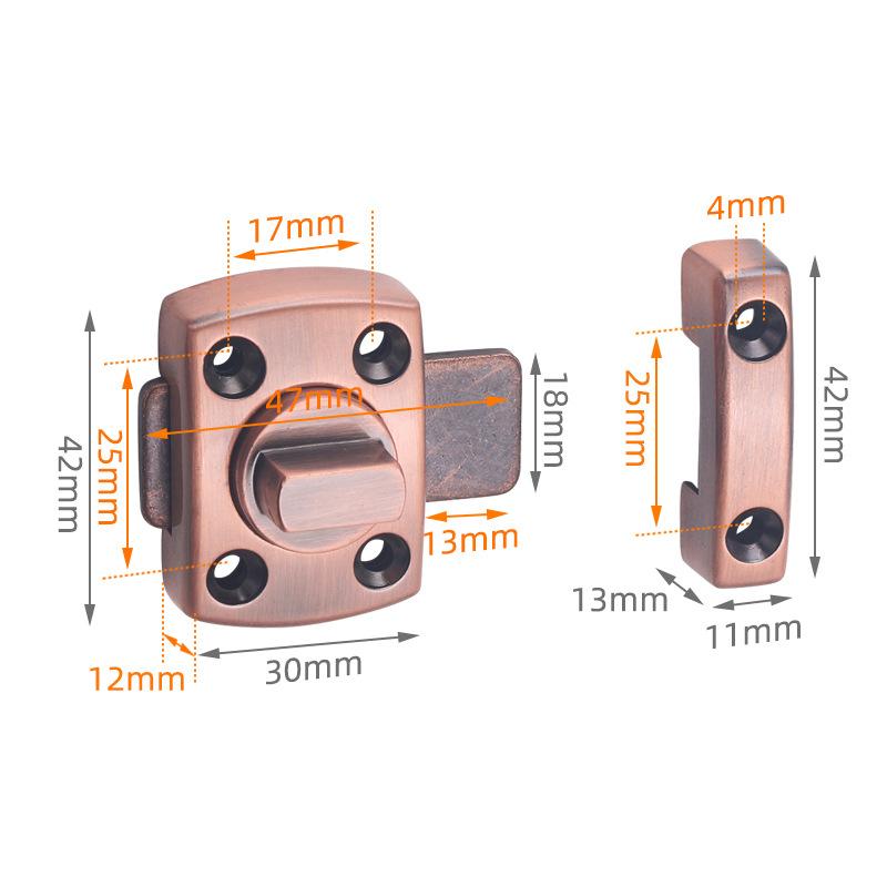 Încuietoare de ușă Cârlig din metal turnat Încuietoare de blocare Uși de toaletă Încuietoare de poartă glisantă în unghi drept