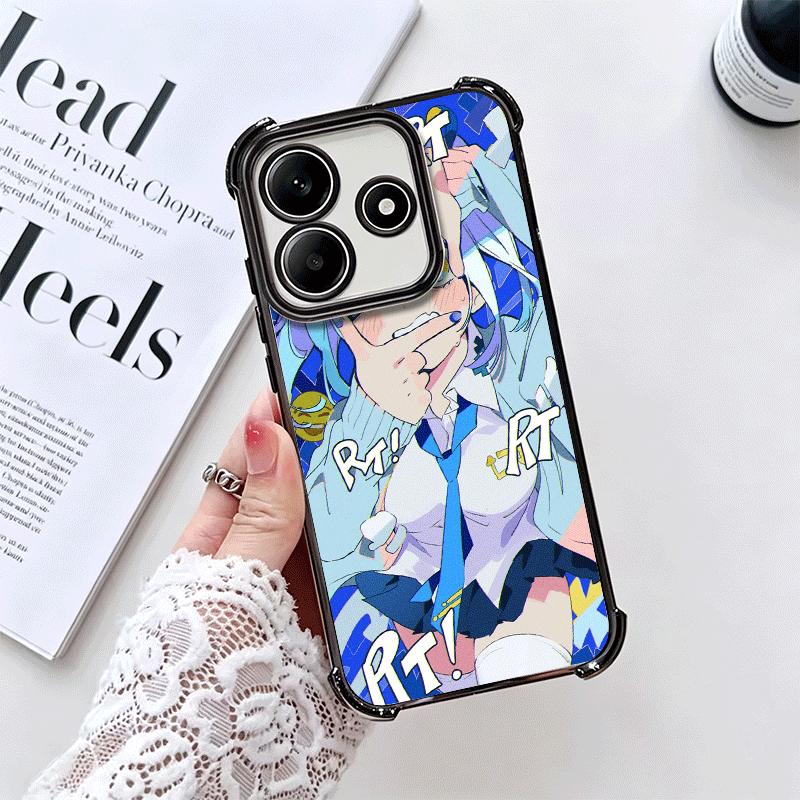 Anime Kwaii Mädchen Ins Stil Galvanisiert Handyhülle Für Xiaomi Redmi Note 14 15 Pro Plus 13 12 11 11S 11T 10 9S 9 5G Anti-Fall Airbag