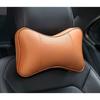 2PCS Auto Universal Seat Soft Breathable Interior Decoration Top Quality Cowhide Car Neck Pillows Headrest Neck Pillow Support
