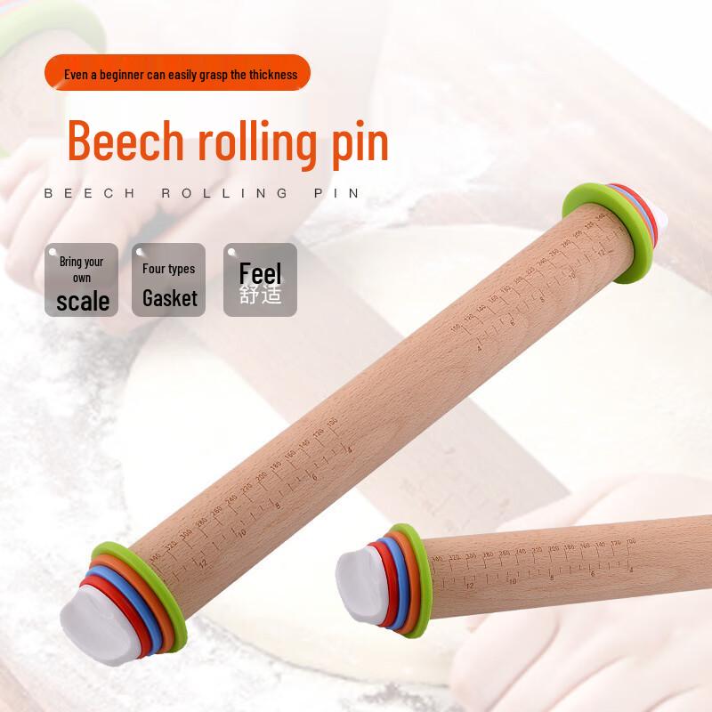 

Adjustable Beechwood Rolling Pin with Scale