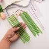15 PCS Reusable Glass Straws, 8 Inch X 0.3" Thread Pattern Design Colored Drinking Straws, Include 12 Straight Straws, 2 Cleaning Brushes, 1 Bag