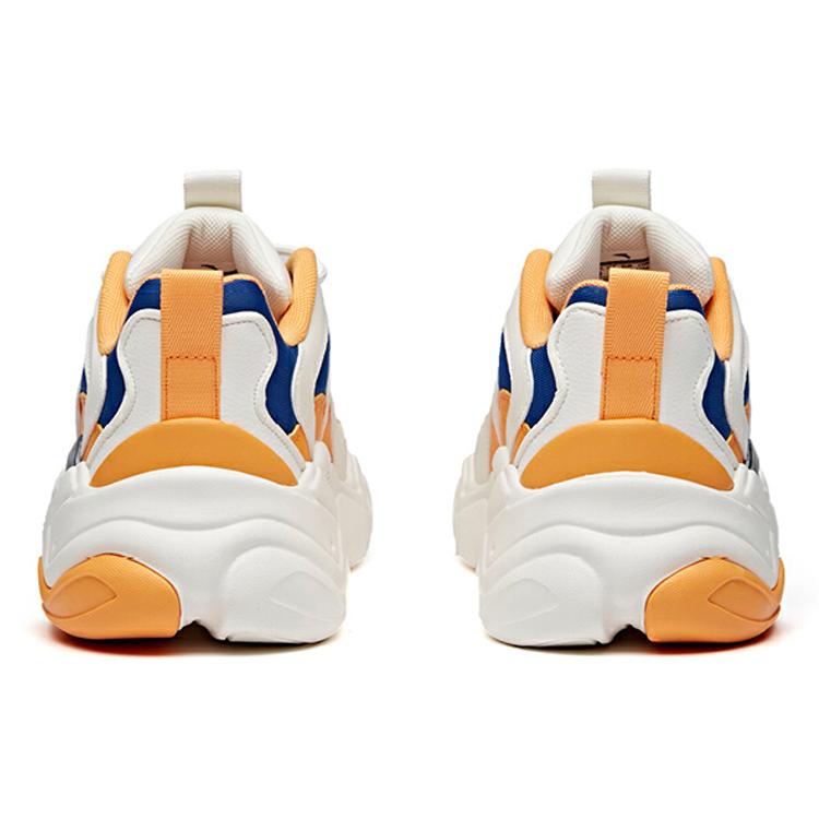 Anta All Over Victory Slip Resistant Abrasion Resistant Low Top Chunky Sneakers Men's White Yellow Blue 112018882-3