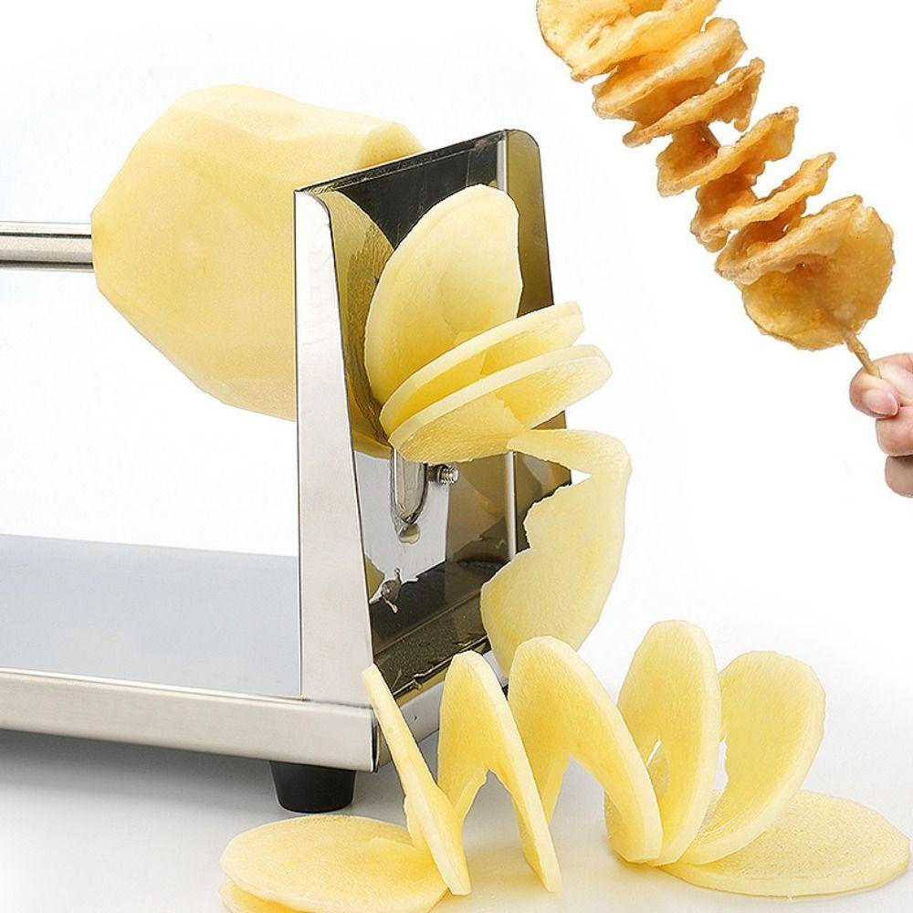 Household Twisted Potato Slicer Stainless Steel Manual Potato Twister French Fry Cutter  BBQ Party