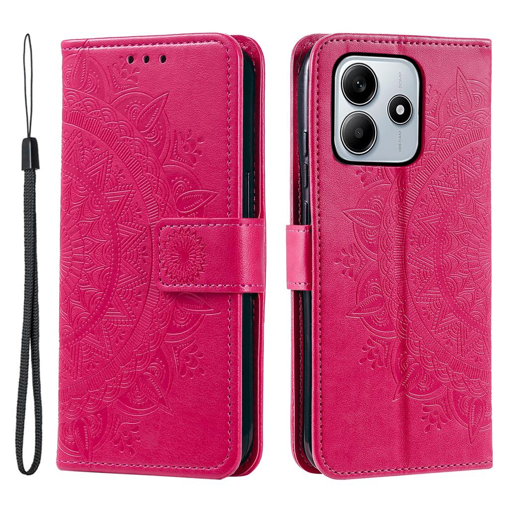 Dla Xiaomi Redmi Note 14 5G Etui Wytłaczany Totem Skórzany PU Portfel Stojak Pokrowiec na Telefon