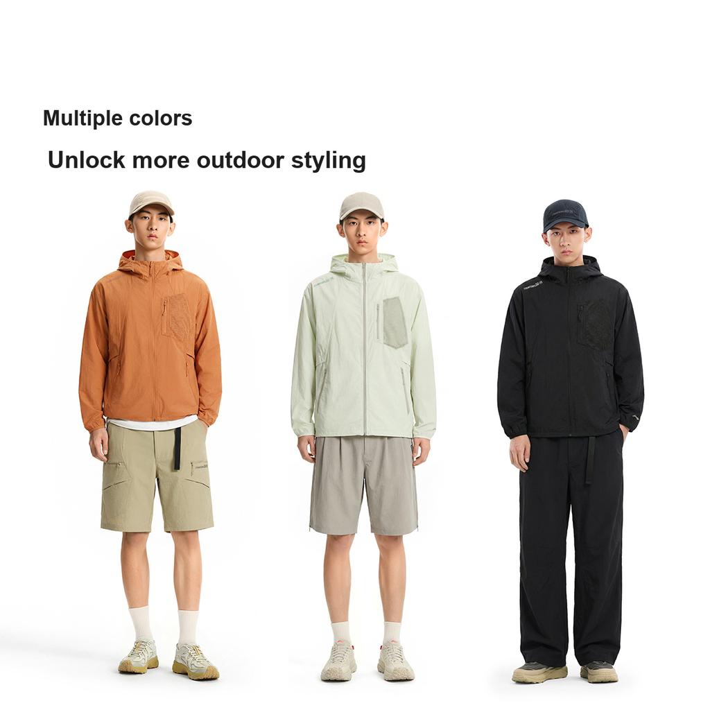 Li Ning Outdoor CF Water-Resistant Lightweight Cooling UPF 50+ Sun Protection Jacket Men jackets Amber-Brown AFDW207-1