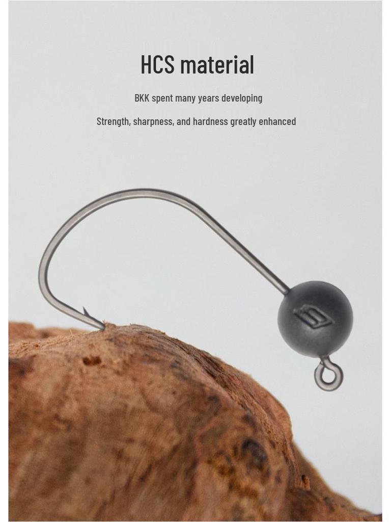 BKK Micro Lead Head Resin Tungsten Inchwacky Lure Hook for Soft Worm Bait - Black Pit Perch.