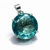 Naturlig Blå Topas Hänge Rund 925 Sterlingsilver 86,95 Ct Ädelsten CERTIFIERAD MY-336-k