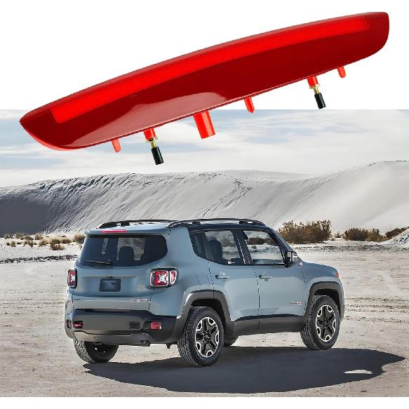 FASTCHE High Mounted Third Brake Light Rear Center LED 3rd Stop Lamp Compatible with Jeep Renegade 2015-2023 Replacement 68247167AA