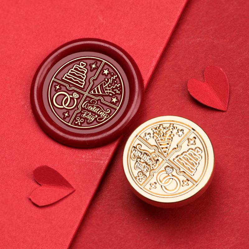 Wedding Celebration Stamps Wax Seal Stamp Vintage Sealing Stamp Head For Cards Envelopes Wedding Invitations Gift Packaging