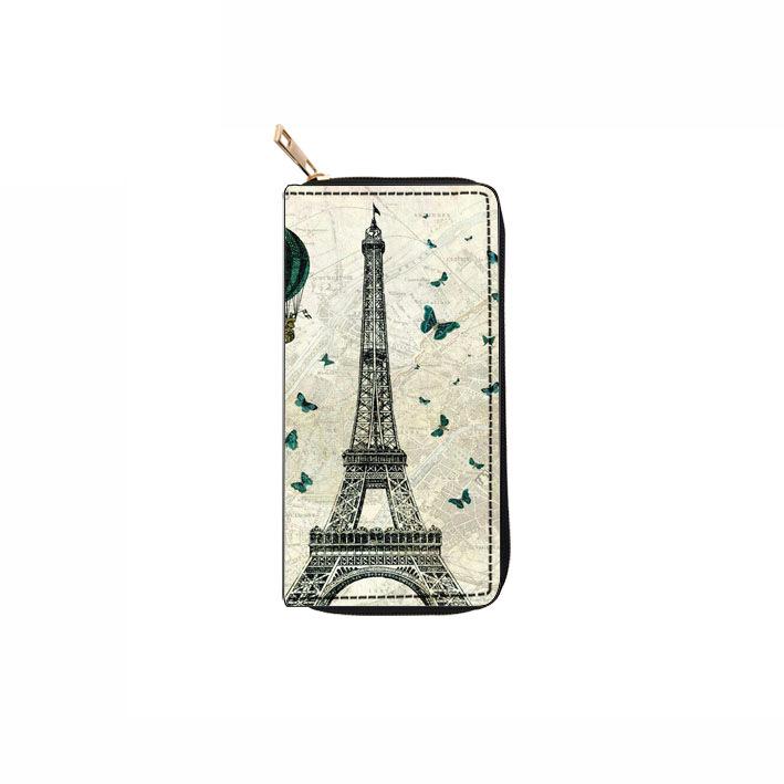 Eiffelturm Lange Reißverschluss Geldbörse Clutch