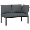 VidaXL Garden Lounge Set 3 Pcs with Cushions Black Aluminium, Garden Sofa Set, Patio Sofa Set, 3283680