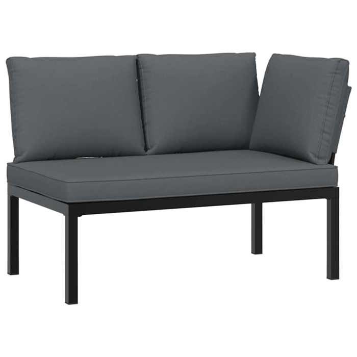 VidaXL Garden Lounge Set 3 Pcs with Cushions Black Aluminium, Garden Sofa Set, Patio Sofa Set, 3283680