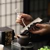 Japanese Tin Tea & Coffee Scoop - Long Handle Stirrer & Dual-Use Incense Burner Tool