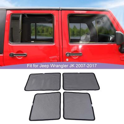 Car Rear Trunk Sunshade Mesh Sunscreen Cover for Jeep Wrangler JK 2007-2017 4-Door Version Exterior Accessories, UV Protection