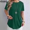 Women's Fashion Casual Summer Spring Solid Color Print Short Sleeve O-Neck Blouses & Shirts