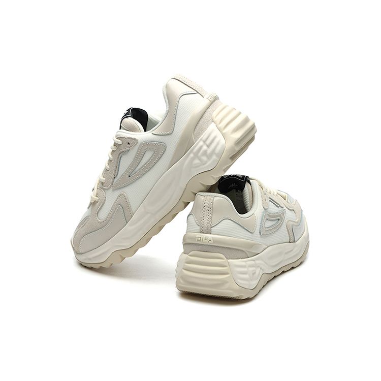 Fila Two-Layer Suede Two-Layer Cowhide Fabric Casual Versatile Low-Top Dad Shoes Men Sneakers Snow-White F12M144159FVI