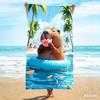 Cute Capybara Microfiber Beach Towel Watermelon Bath Towel Quick Dry Sand Free Swimming Blanket for Kids Adult Travel Gym