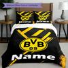 3pcs Duvet Cover Set (1*Duvet Cover + 2*Pillowcase, Without Core), Custom Name Borussia Dortmund Pattern Bedding Set, Home Bedroom Decor Gift