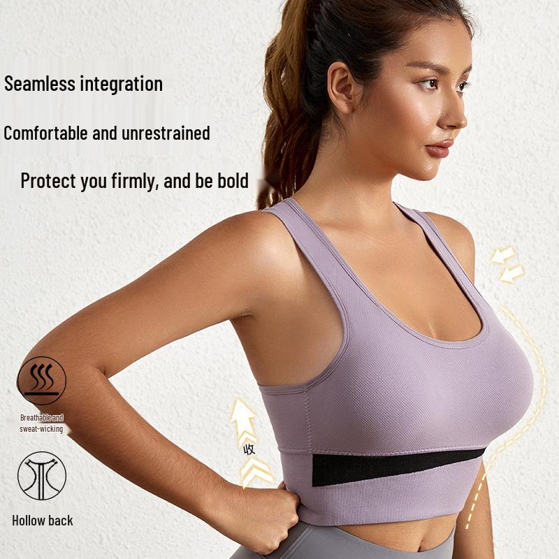 Women's Large Bust Minimizer Wireless Sports Bra - Shockproof Yoga Fitness Vest