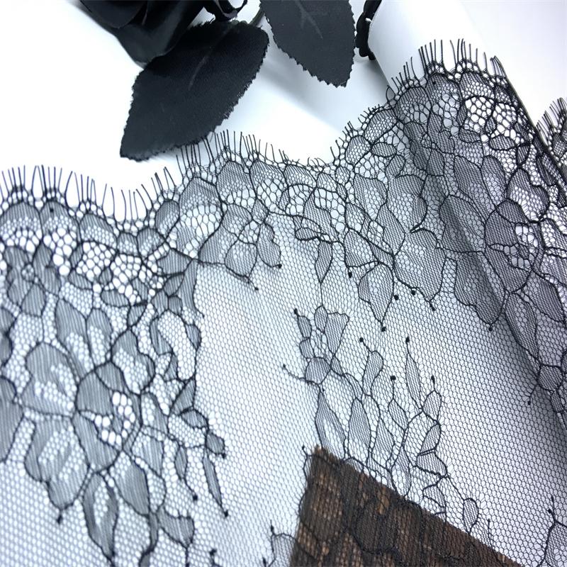 ( 2 Colors ) 3m X 17.5cm Chantilly Lace, Non-stretch Eyelash Mesh Lace Trim for Lingerie, Bra, Underwear, Lingerie, Dress, Garment, Sewing & Crafting