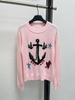 High-End Women's 26AW Soft Knit Anchor Jacquard Pullover Sweater