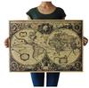 DLKKLB Retro World Map Nautical Map Poster Vintage Kraft Paper Chart Sticker Antique Home Decor Large Size Map World