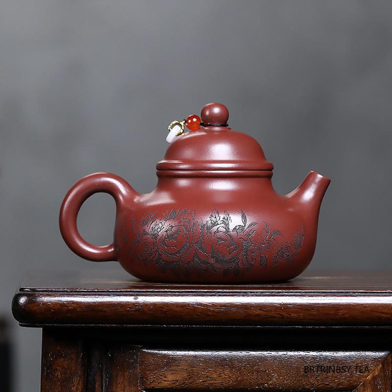 270ml Chinese Yixing Purple Clay Teapot Tradition Handmade Flowers Tea Pot Household Beauty Tea Infuser Kettle Zisha Teaware