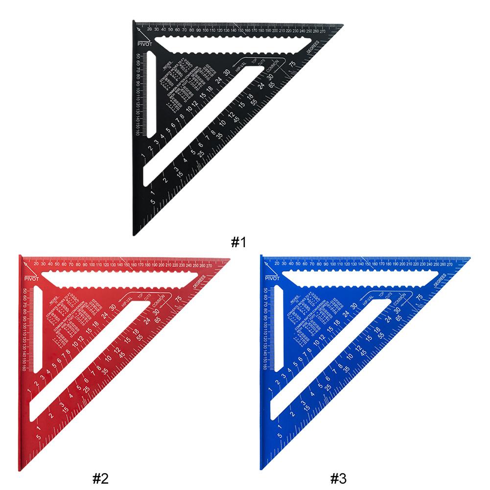 12 Inch Triangle Ruler Aluminum Alloy Metric Angle Ruler High Precision Measuring Square Ruler for Woodworking Carpentry