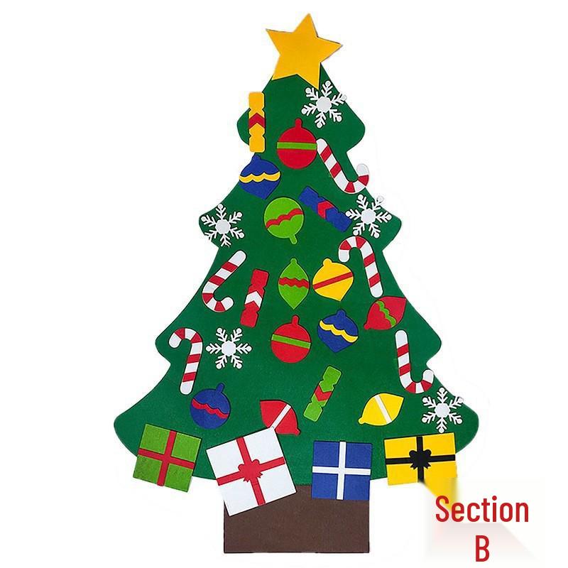 Children's DIY Felt 3D Christmas Tree with Handmade Ornaments