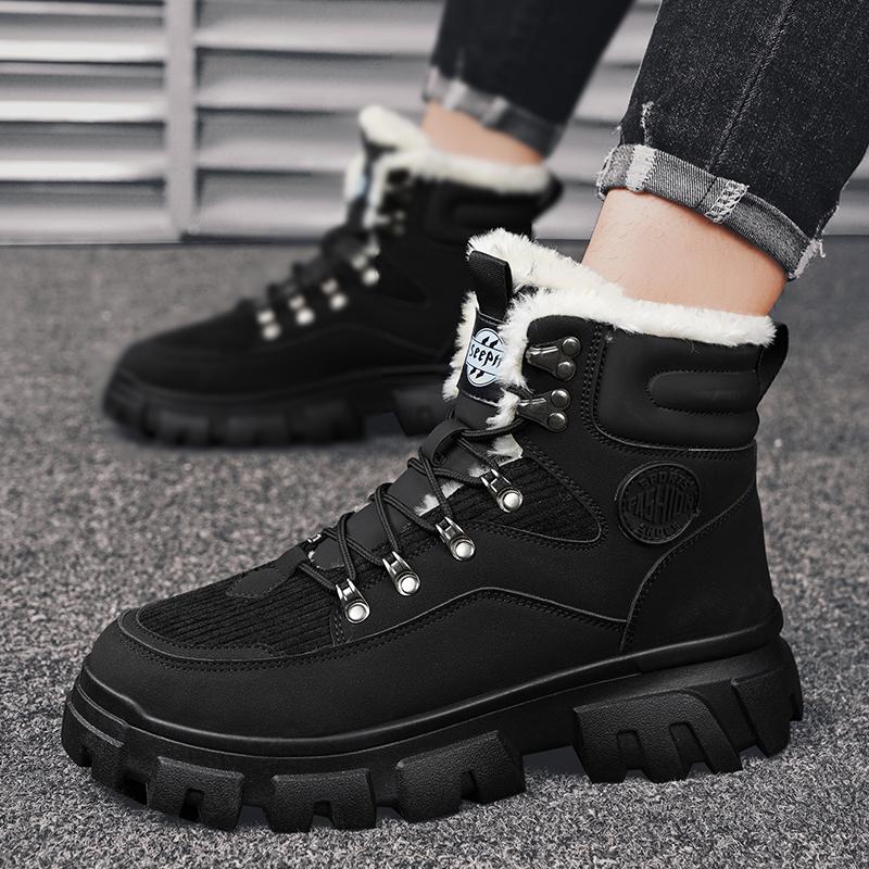 Ανδρικές Χειμερινές Μπότες Πλατφόρμα Άνδρας Εξωτερικού Χώρου Ορειβασία Casual Αθλητικά Παπούτσια Βαμβακερό Μαλλί Υψηλής Ποιότητας Μπότες Εργαλείων Μοντέρνα Υποδήματα Tenis