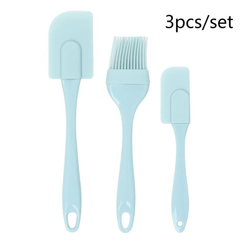3Pcs Non-Stick Silicone Cream Scraper Bread Cake Butter Spatula Mixer Oil Brush With Pp Handle Cake Spatula Kitchen Baking Tool