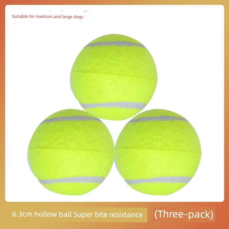 

Dog Toy Ball Bite-Resistant Vocalization Pet Supplies Tennis Tooth Cleaning Relieving Stuffy Handy Gadget Self-Hi Large Dog Outdoor Dog Training High elastic tennis ball three pack [6.3cm]]