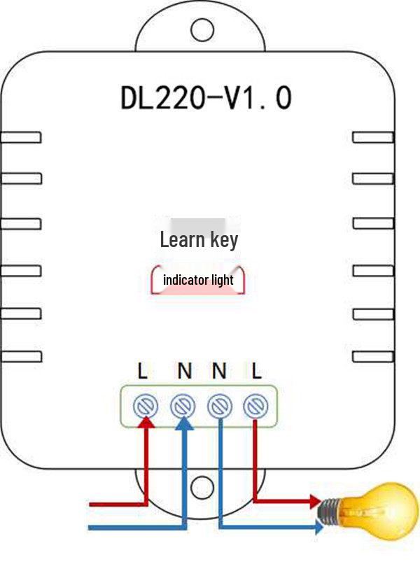 AC 220V Single-Circuit Lamp Controller with Long-Distance 2-Key Remote