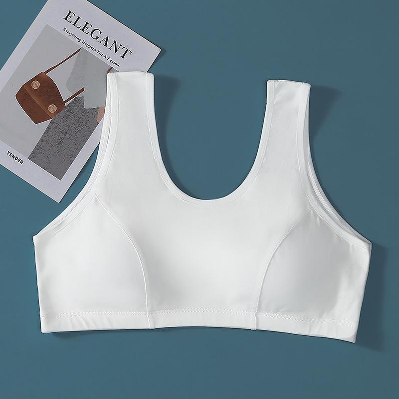 Women's Cotton Vest-Style Bra for Middle-Aged & Elderly: Lightweight Summer T-Shirt Underwear
