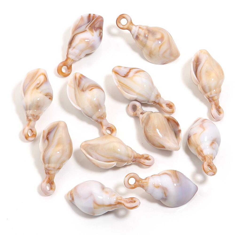 10-100pcs Natural Shell Acrylic Beads Ocean Light Brown  Seashell Pendants For Jewelry Making DIY Bracelets Keychain Accessories