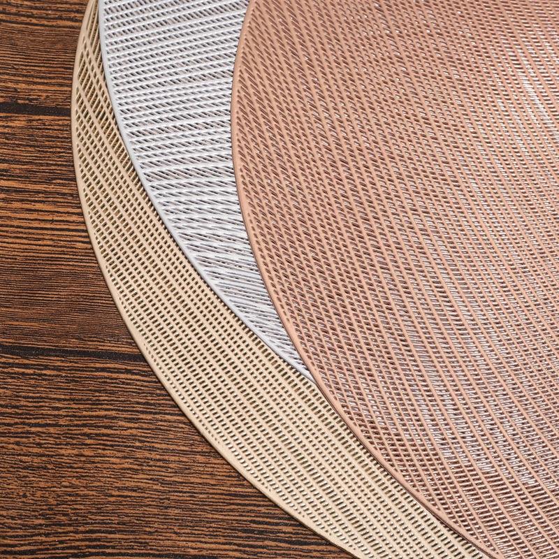 15" New 3 Color Nordic Flowing Sand Pattern Hollowed Out PVC Meal Mats Home Hotels Heat Insulation Antiskid Dining Table Mat