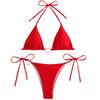 Swimsuit female sexy split two-piece set European and American straps love hollow bikini hot-selling vacation swimsuit women