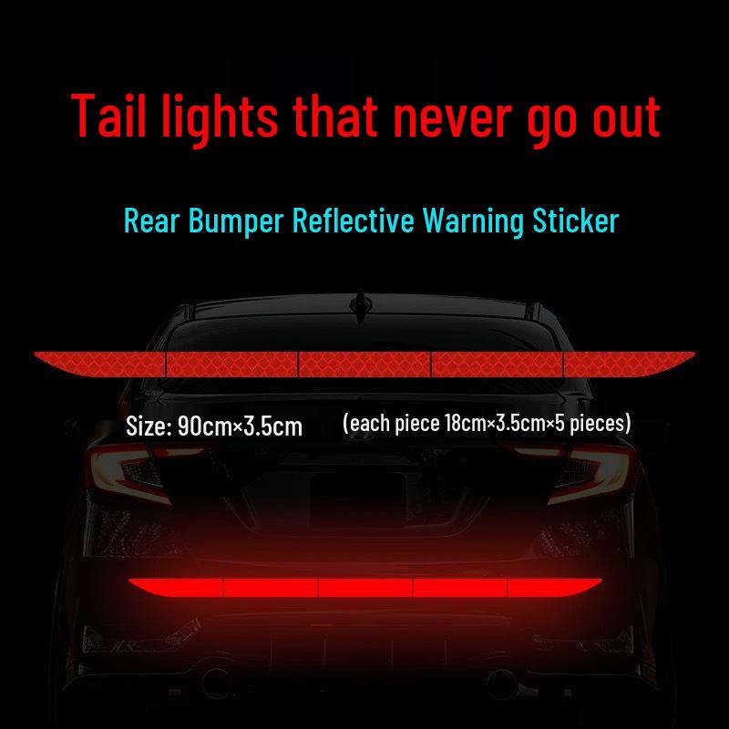 

Universal Reflective Trunk Sticker: Rear Bumper Scratch & Collision Protector.