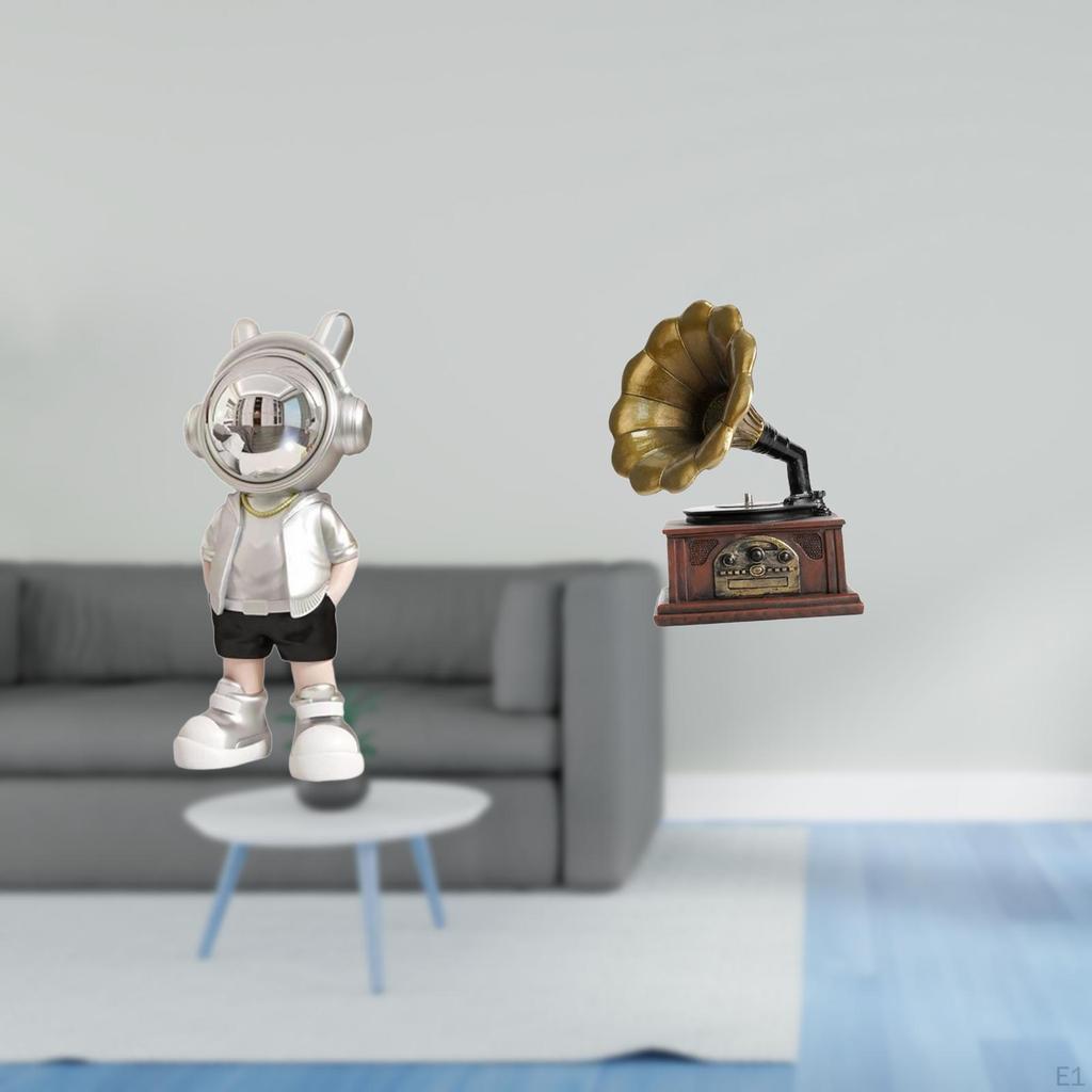 Astronaut Modern Tabletop Ornament Collectible Sculpture Vintage Statue Resin Figurine Retro