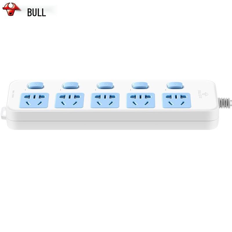 BULL 5-Outlet Individually Switched Power Strip CN Plug (adapter Included)
