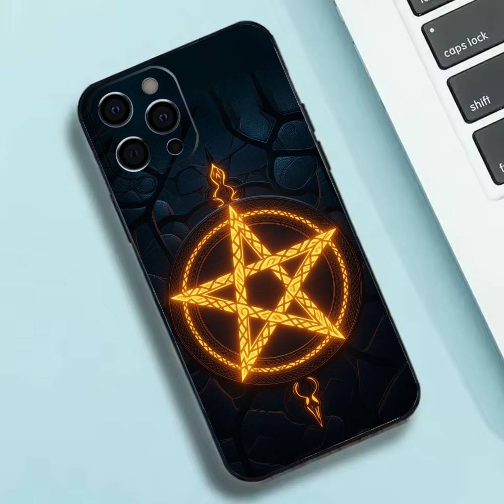 Gothic Satanic Pentagram Phone Case Silicone Soft For IPhone 17 16 15 14 13 12 11 X XR Plus Pro Max Plus