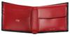 wallet compartment with coin Box calfskin limpid calfskin 4651 x [CYPRIS COLLECTION] Bi-fold (bill purse) & (black red)