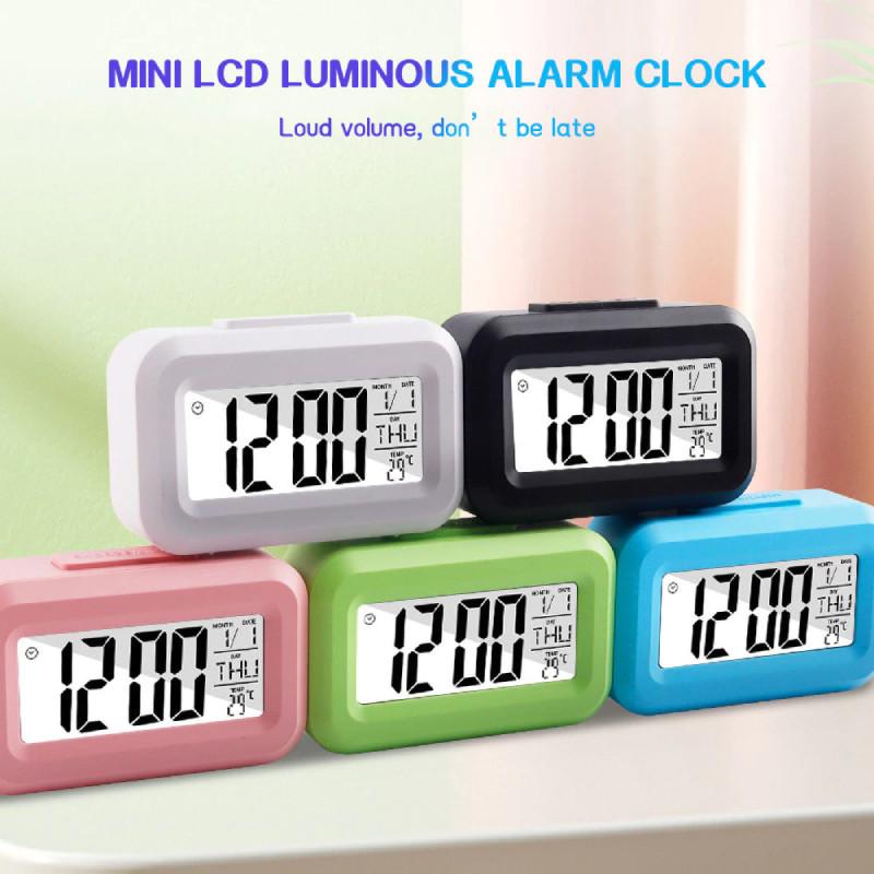Cartoon Kids Mini Electronic Alarm Clock With Temperature Display Night Light For Childrens Room Decor